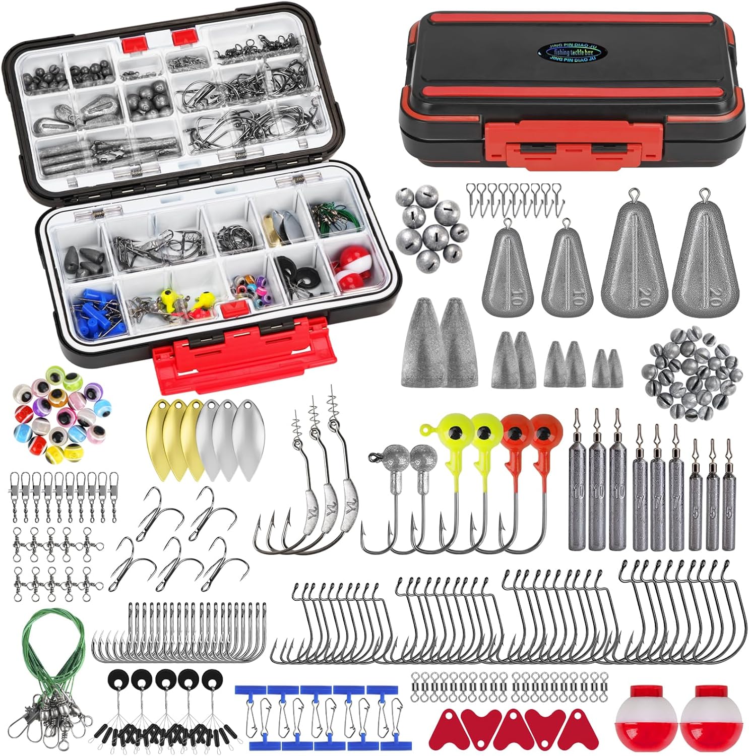 248pcs Fishing Tackle Set - Complete Gear for Bass Trout - THKFISH