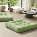 Meditation Floor Pillow Set of 2 Square Large Cushions - Memory Foam