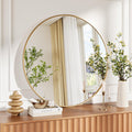 30 in Gold Round Mirror for Wall - Large Circle Vanity Mirror