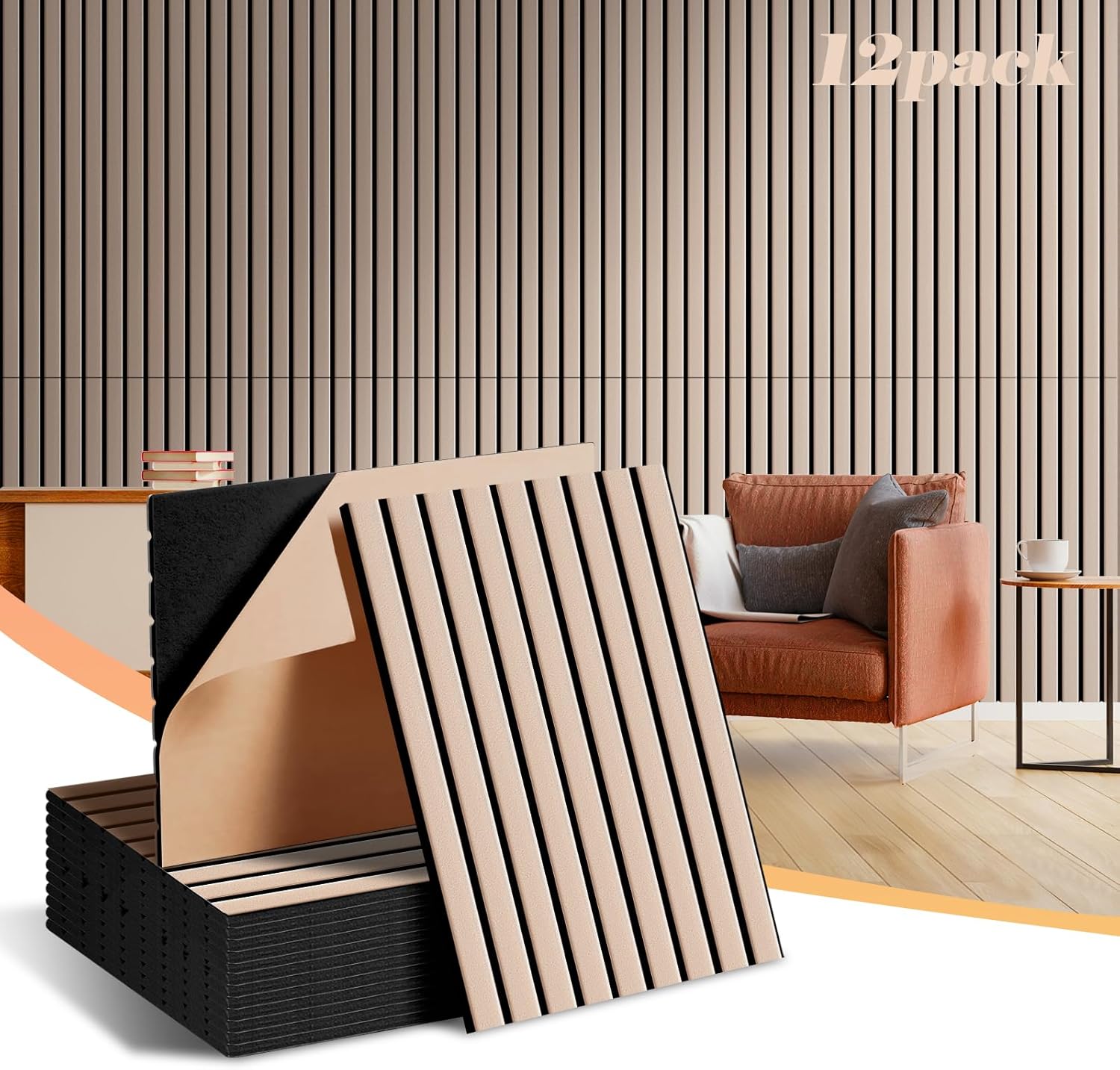 12 Pack Large Acoustical Wall Panels for Soundproofing Needs
