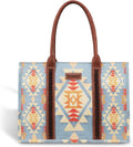 Wrangler Tote Bag for Women Aztec Canvas Shoulder Handbag - Subtle