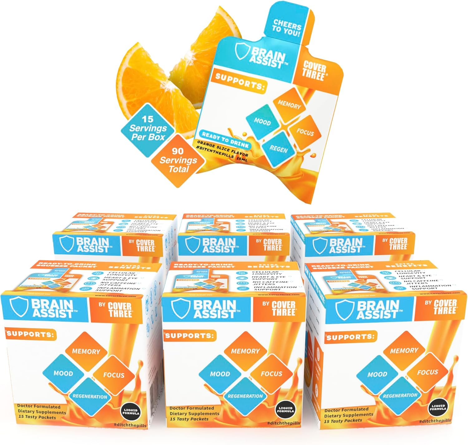 Cover Three Brain Assist Supplement for Enhanced Memory Focus