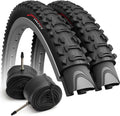 Fincci XC Knobby 26 in Bike Tires with 2x Presta Tubes - Pair
