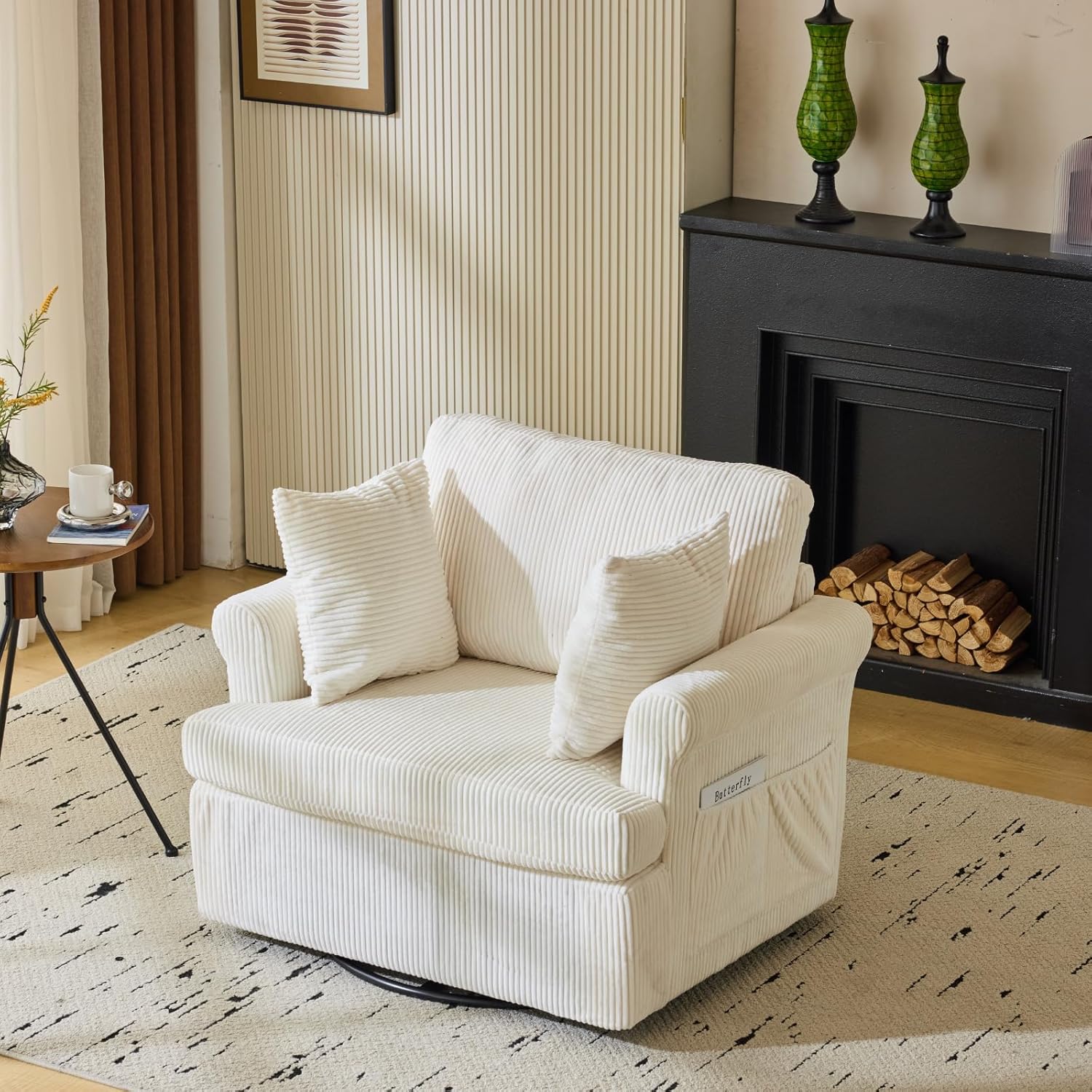 360 Swivel Oversized Armchair: Cozy Lounging & Storage