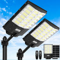 Solar Street Lights Outdoor 5000W 2-Pack - Bright Commercial Flood