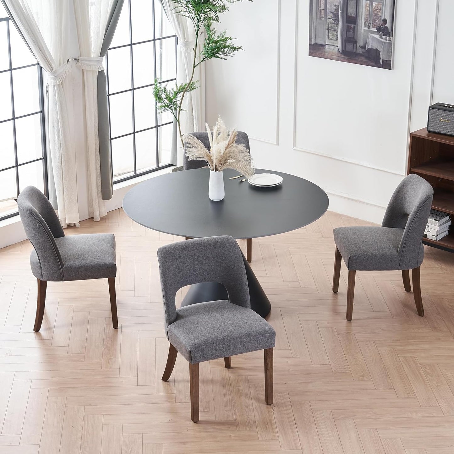 VKNOW Wooden Dining Chairs Set of 4 for Modern Dining Rooms