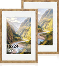 16x24 Picture Frame Set of 2 with Plexiglass - Rustic Brown Wood