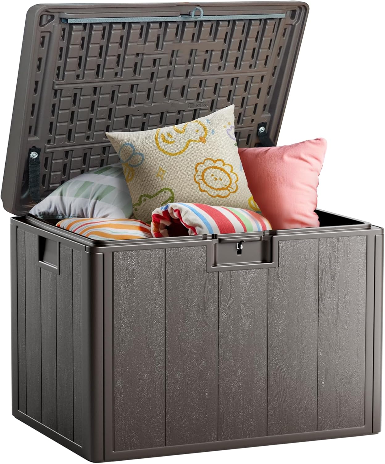 40 Gallon Deck Box for Outdoor Storage, Waterproof & Lockable