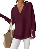 Soft Women's Long Sleeve Quarter Zip Sweater for Everyday Comfort