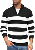 Men's Quarter Zip Pullover Sweater Slim Fit Mock Neck - Lightweight