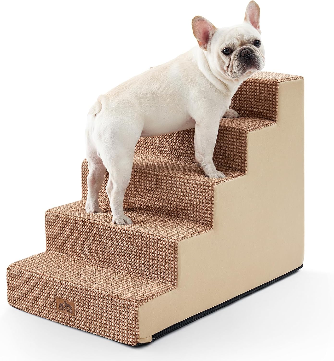 Dog Stairs for Small Dogs - 5 Tier Wider Pet Steps for High Beds