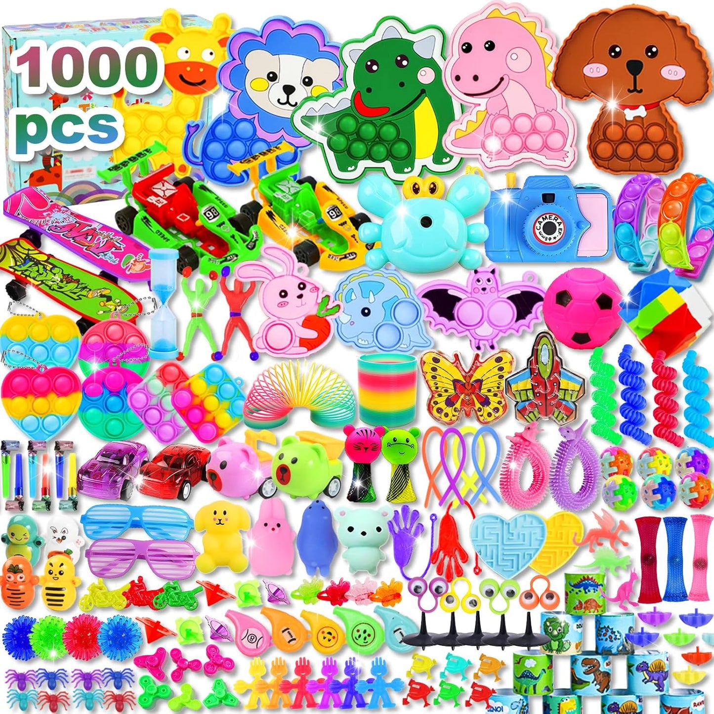 1000 Pcs Party Favors for Kids, Fidget Toys Bulk Prizes