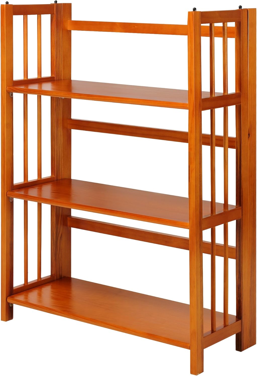Casual Home 3-Shelf Folding Stackable Bookcase in Honey Oak