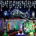 99ft 1216 LED Icicle Christmas Lights Outdoor - Long Cool White Icicle