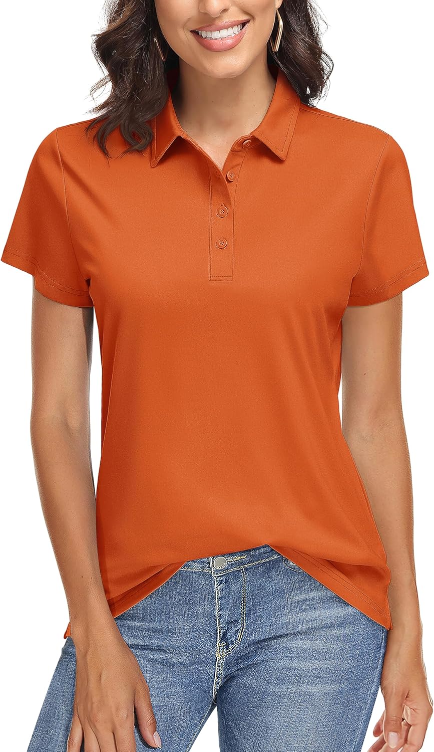 TACVASEN Women's Golf Polo Shirts with UPF 50+ Sun Protection
