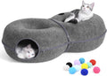 8-Shaped Large Cat Tunnel Bed for Indoor Cats with Toy Balls