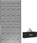 Outdoor Rug for Patio 9 ft x 18 ft - Black & White Chain Reversible