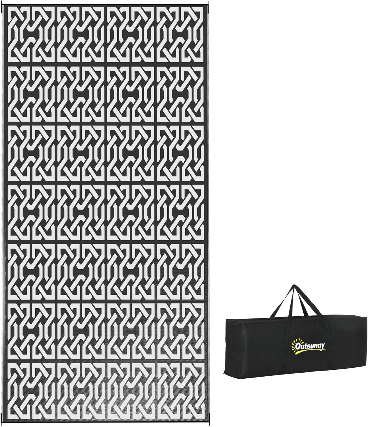 Outsunny Outdoor Rug for Patio, 9ft x 18ft Waterproof Mat