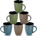 Ceramic Coffee Mugs 12oz Set of 6 - Modern Large Mugs for Everyday Use