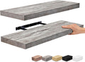 Floating Shelves for Wall Storage 24 x 9 in - Rustic Grey