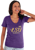 Blue 84 NCAA Womens Premium V-Neck Tri Blend T Shirt - Soft Vintage
