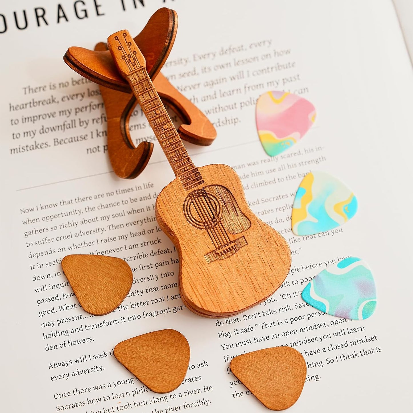 Wooden Guitar Pick Box - Keep Picks Organized!