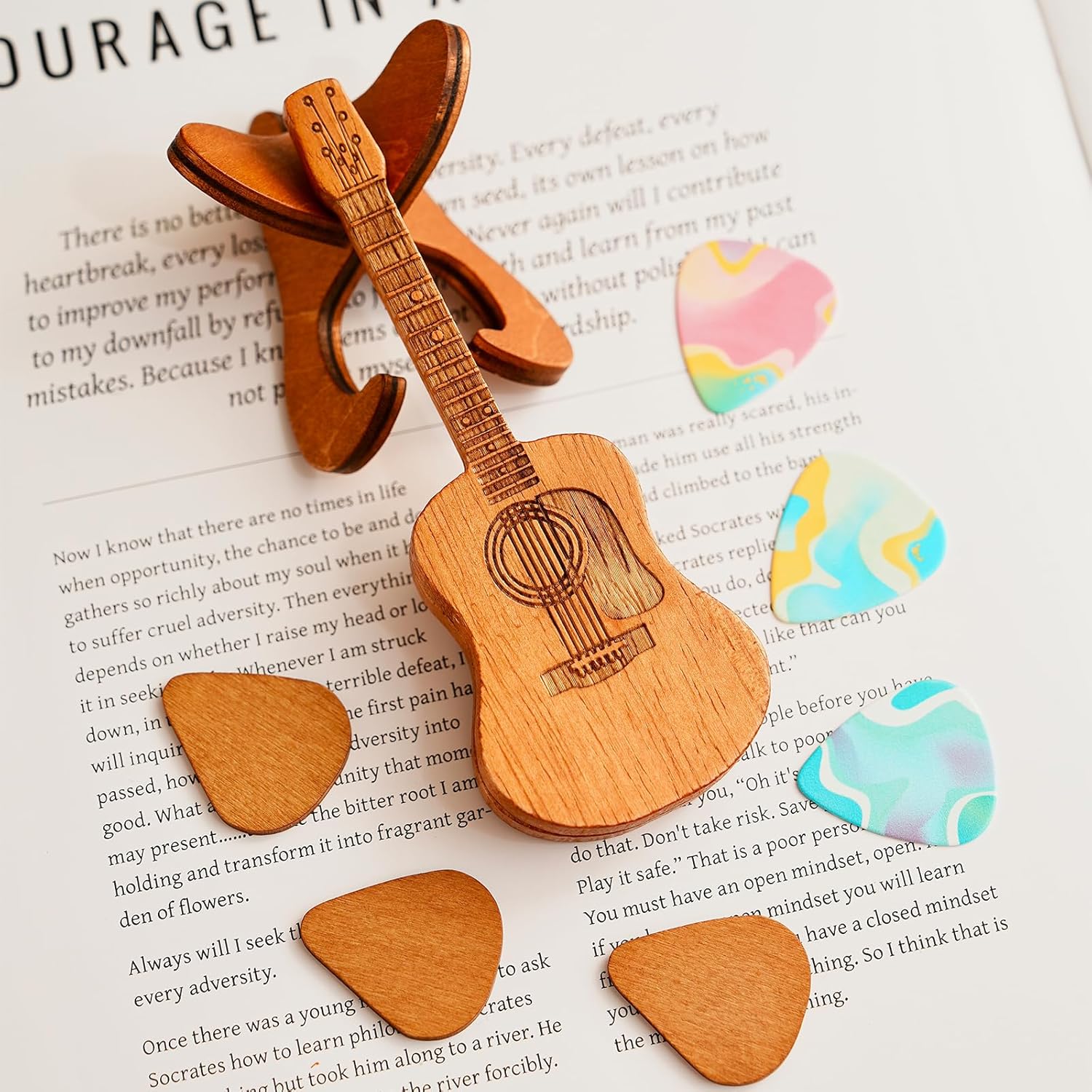 Wooden Guitar Pick Box - Keep Picks Organized!
