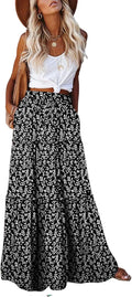EARKOHA Womens Casual High Waist Tie Paisley Maxi Skirt - Flowy Shoes