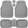 CAR PASS Heavy Duty Rubber Car Mats, Gray Deep Dish All-Weather - Trim