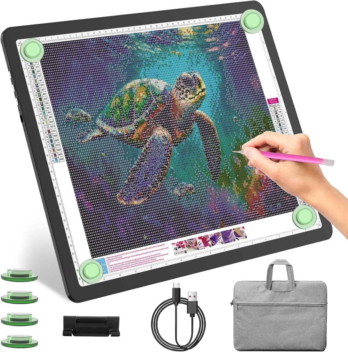 A3 Rechargeable Light Pad for Diamond Painting Artists and More