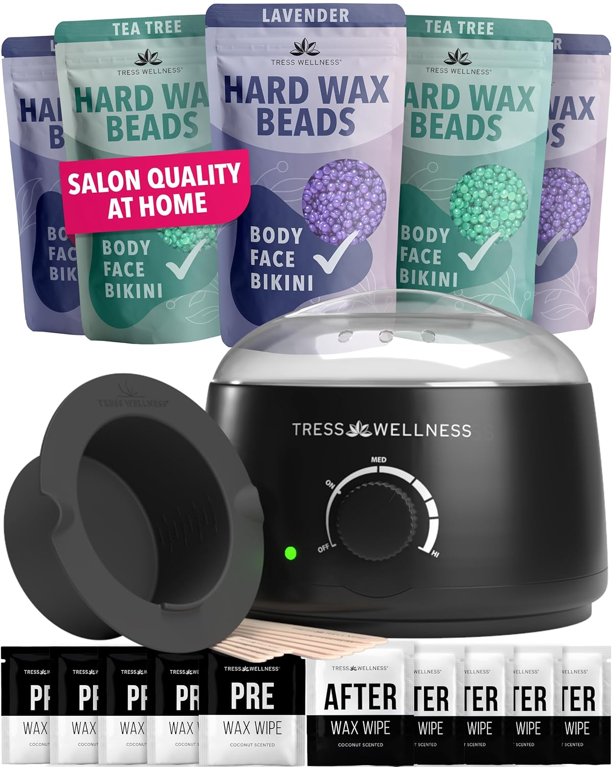 Tress Wellness Waxing Kit for Sensitive Skin - Easy at Home Use