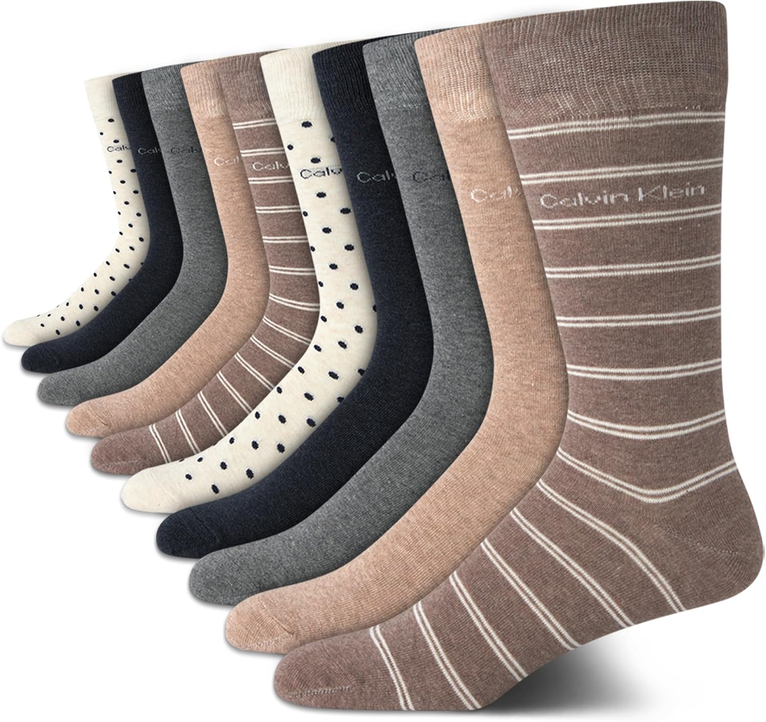 Calvin Klein Mens Dress Socks - Comfort Stretch Crew Socks