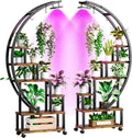 Bestier Plant Stand Indoor with Grow Lights - 6 Tier Half-Moon Rack