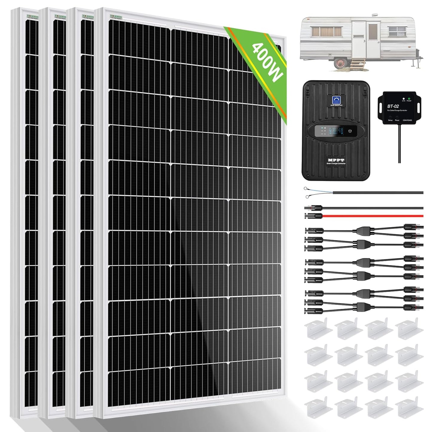 ECO-WORTHY 400 Watt 12 Volt Solar Panel Kit for Off Grid Use