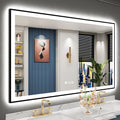 60x36 Black Framed LED Bathroom Mirror with Lights - Bright, Dimmable