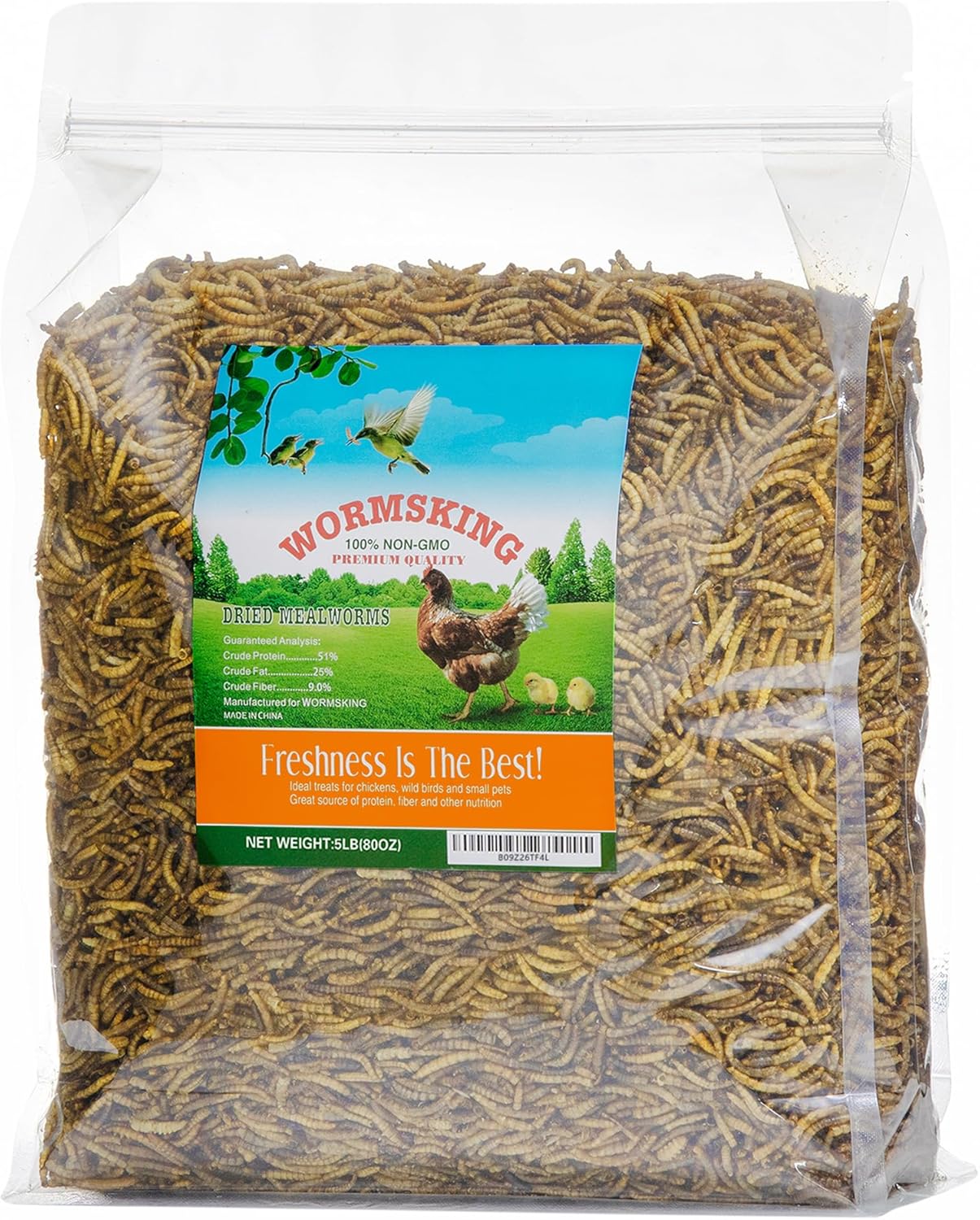 5LB Dried Mealworms for Chickens, Ducks, and Reptiles Treats