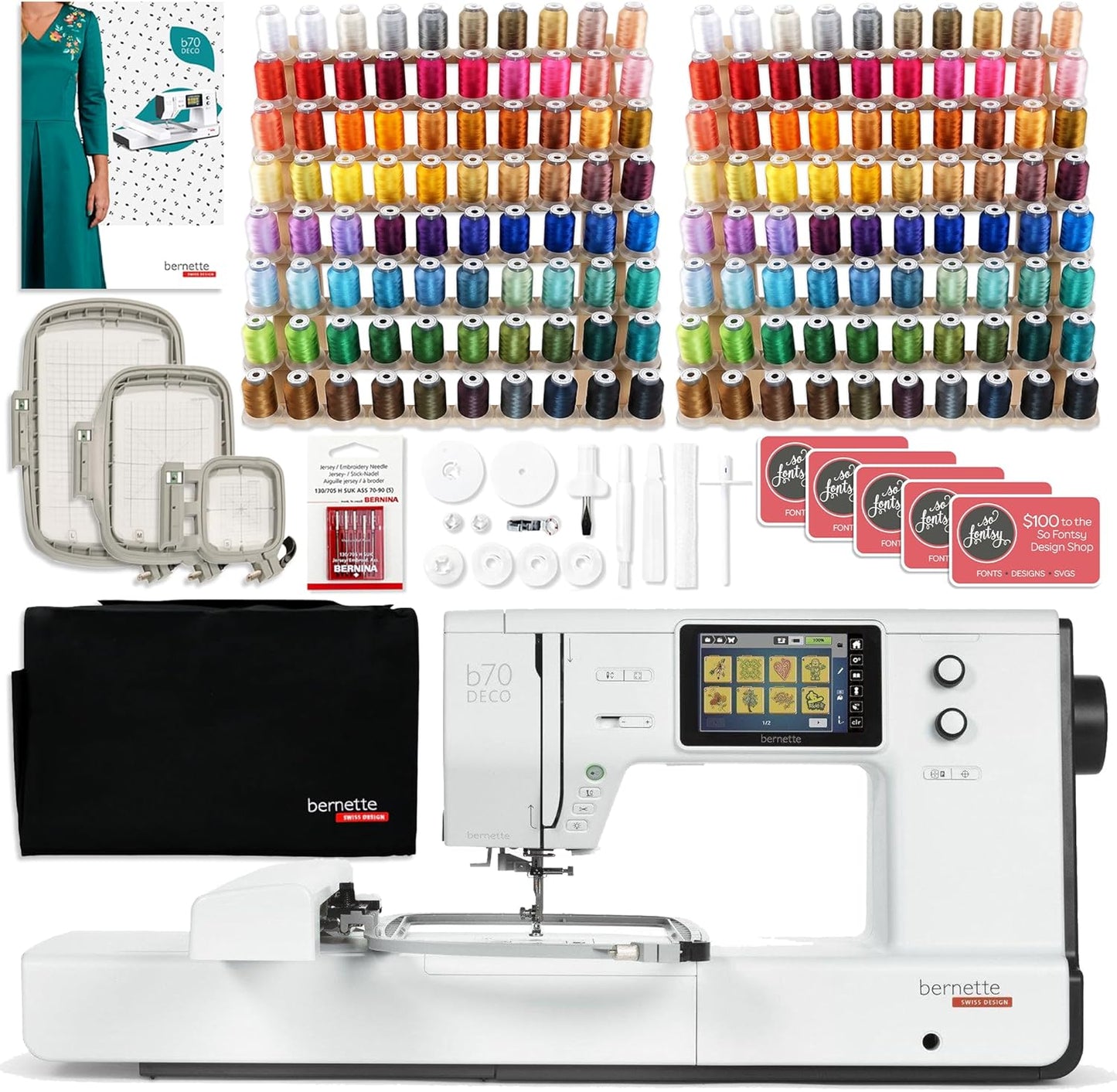 Bernette B70 Embroidery Machine | 160 Threads Included