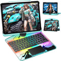 Transparent Keyboard Case for iPad 11th Gen 11in - 360 Rotating Stand