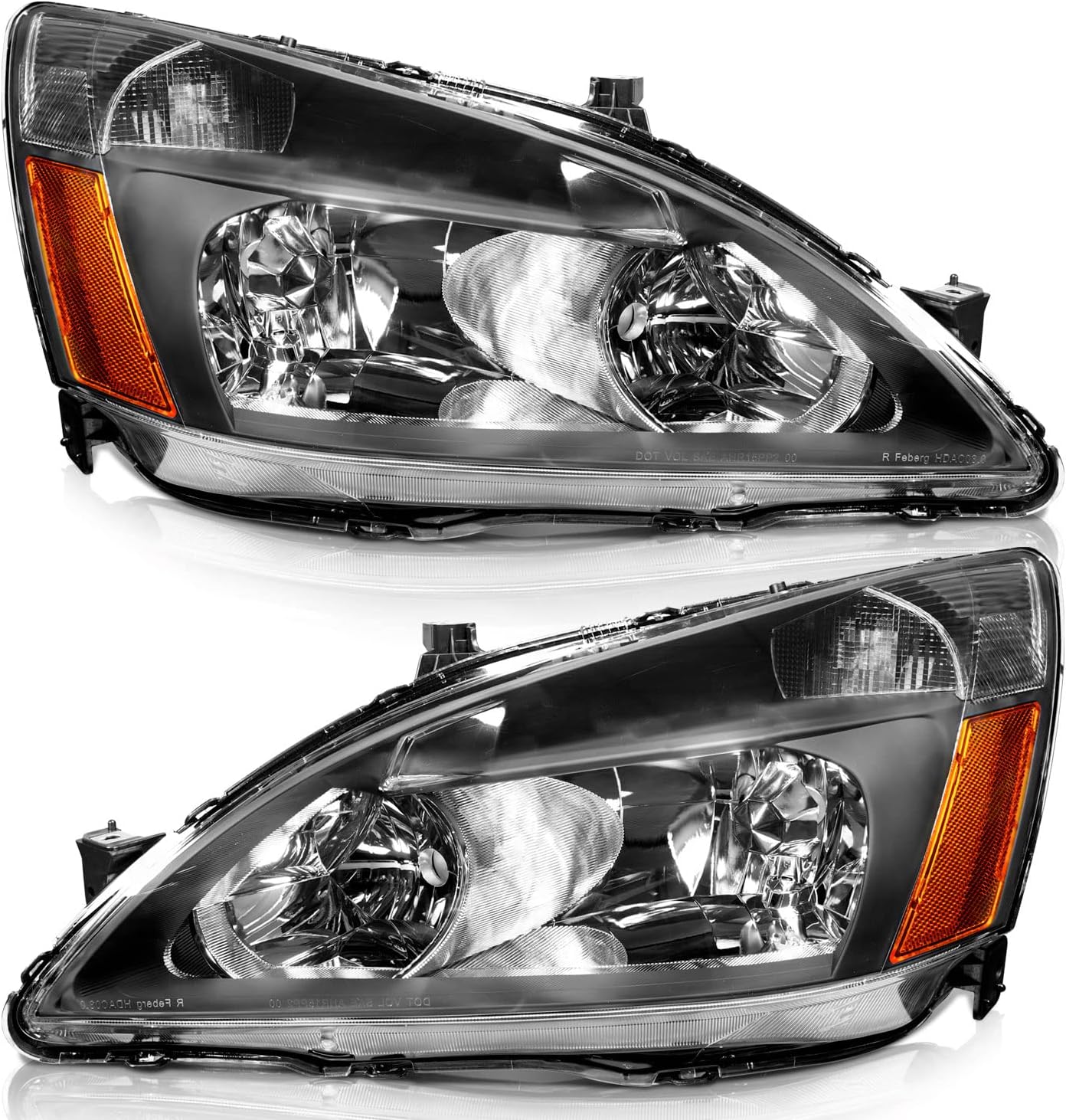 WEELMOTO Headlight Assembly for 2003-2007 Honda Accord Vehicles
