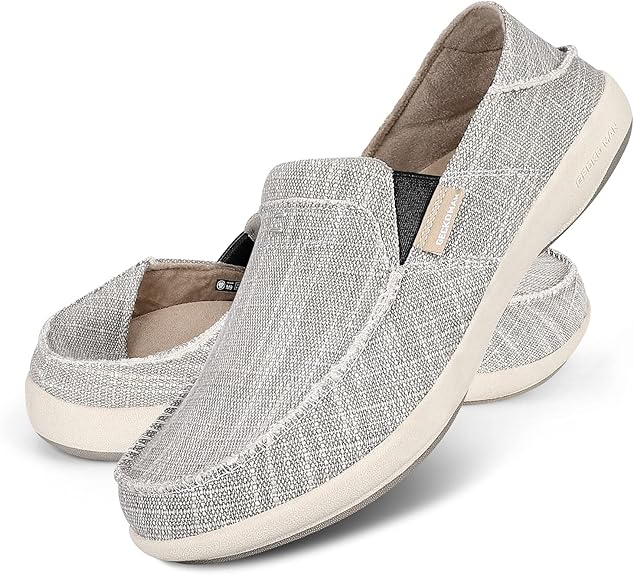 Plantar Fasciitis Canvas Loafer Shoes with Arch Support for Men
