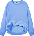 Women's Fleece Lined Crewneck Sweatshirt - Warm Cotton Blend Pullover