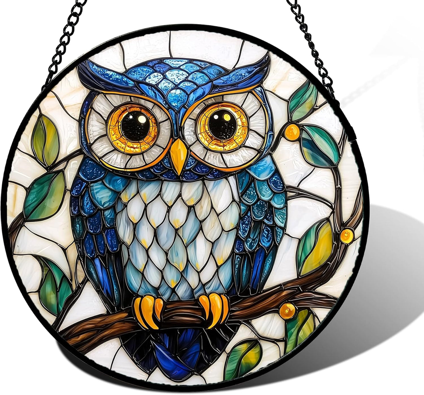 Stained Glass Window Hanging Owl Gifts for Women and Men