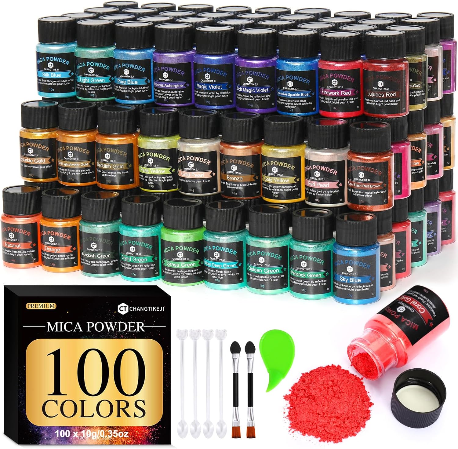 Mica Powder for Epoxy Resin and Crafting - 100 Colors Available