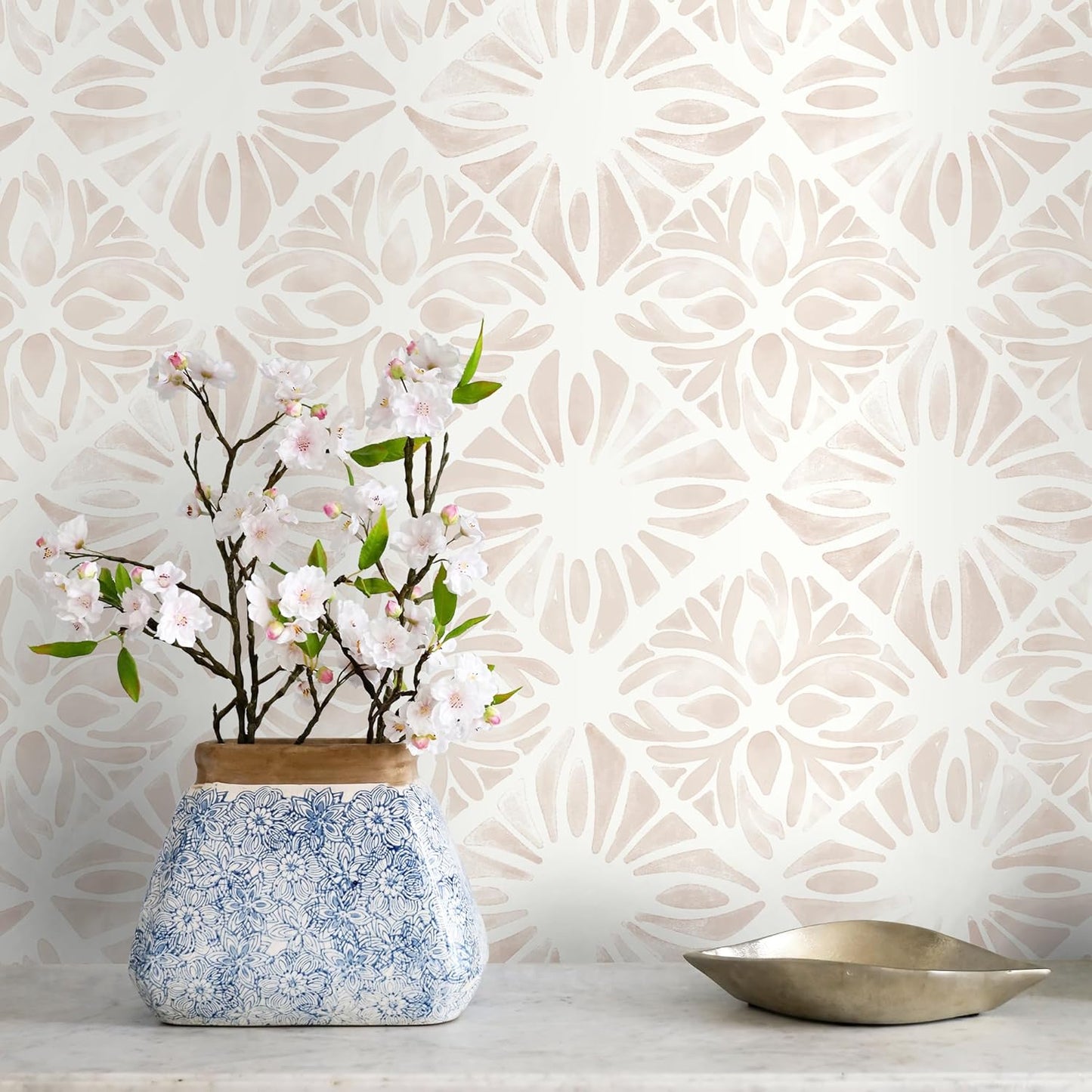 Geometric Peel and Stick Wallpaper for a Boho Aesthetic