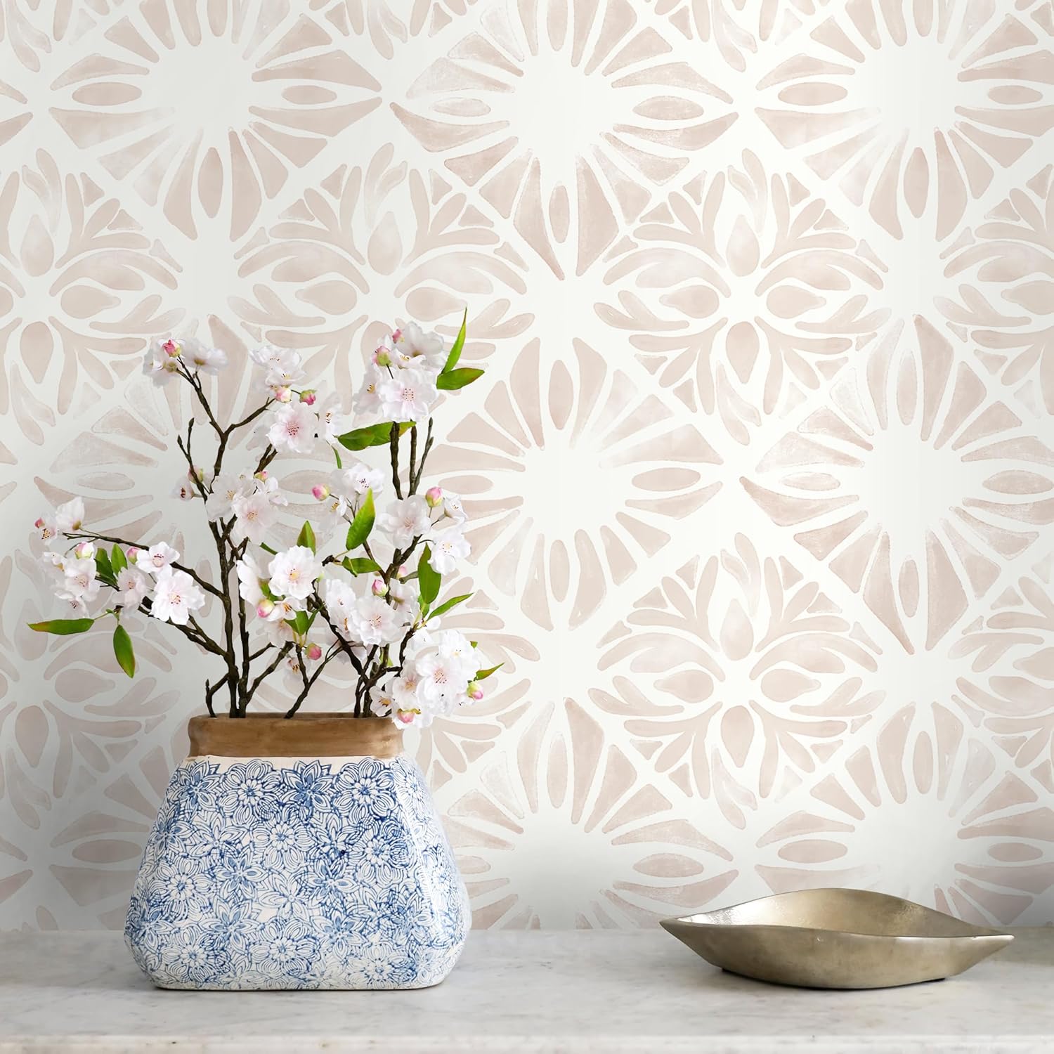 Geometric Peel and Stick Wallpaper for a Boho Aesthetic