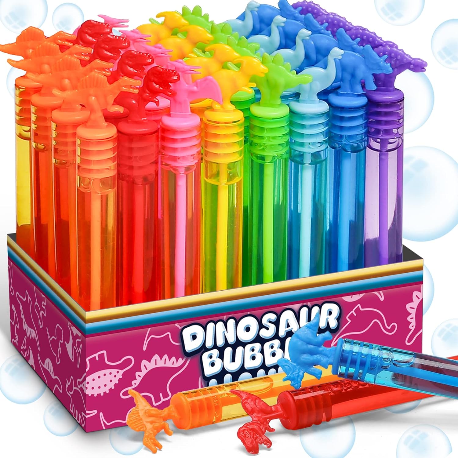 Kids Party Essential: 32-Pack Dinosaur Bubble Wands by MAPIXO