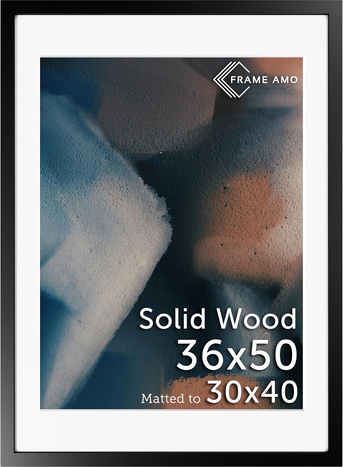Solid Wood Poster Frame with Mat Opening for 30x40 Images