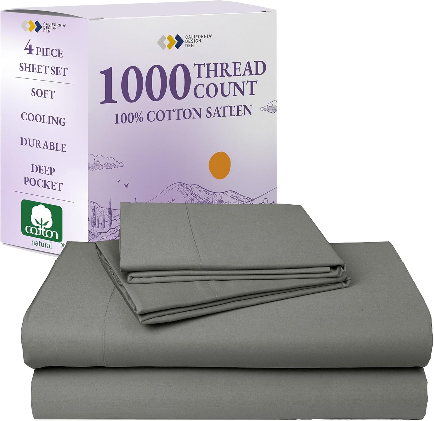 California Design Den King Bed Sheets Set - Luxury 1000 Thread Count