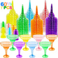 60 Pack Multicolor Plastic Margarita Glasses for Parties
