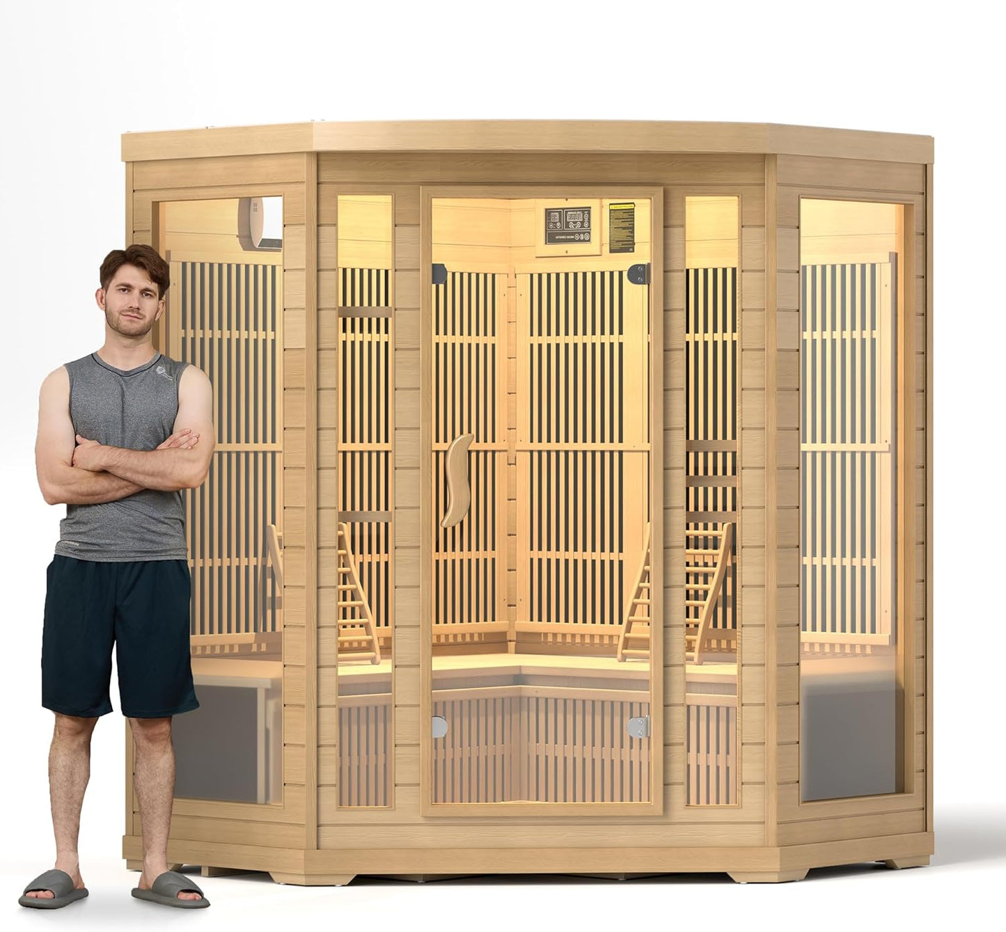 4 Person Low EMF Infrared Sauna with Bluetooth & LCD Panel